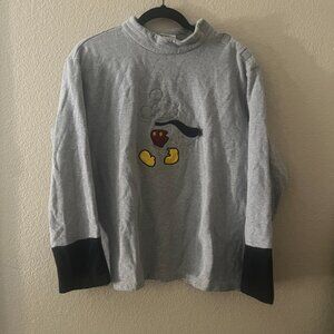 The Disney Store Gray/Heather Sweatshirt with Mickey Mouse Impression and Patch